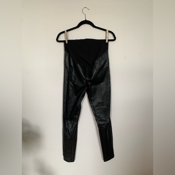 Maternity Pleather Leggings - Picture 1 of 4
